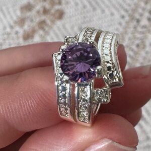 Avon Purple and Silver Statement Ring